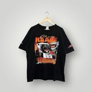 Vintage Chris Raabe #01 Teenage Tornado Racing Graphic Tee Black XL Mens
